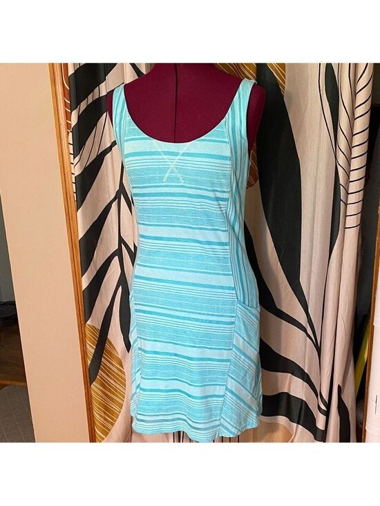 Athleta Dresses & Skirts - Athleta Light Blue Striped Dress/or swimsuit cover